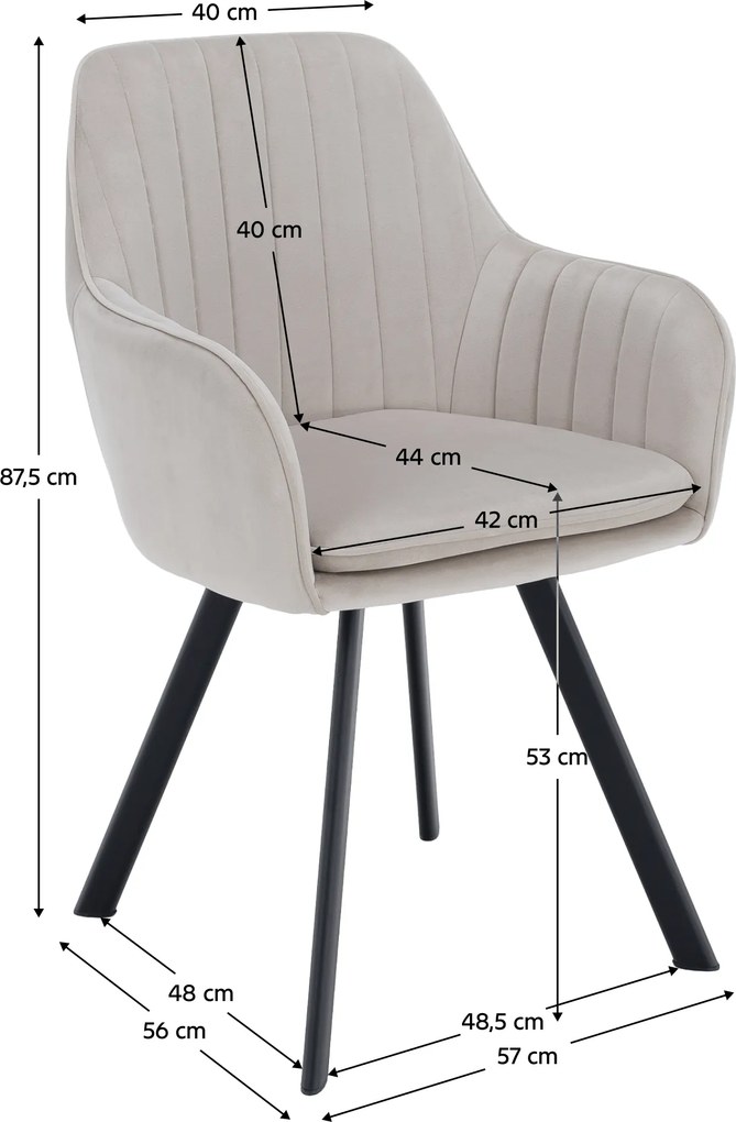 Design fotel, bézses szürke Velvet szövet, AURIL