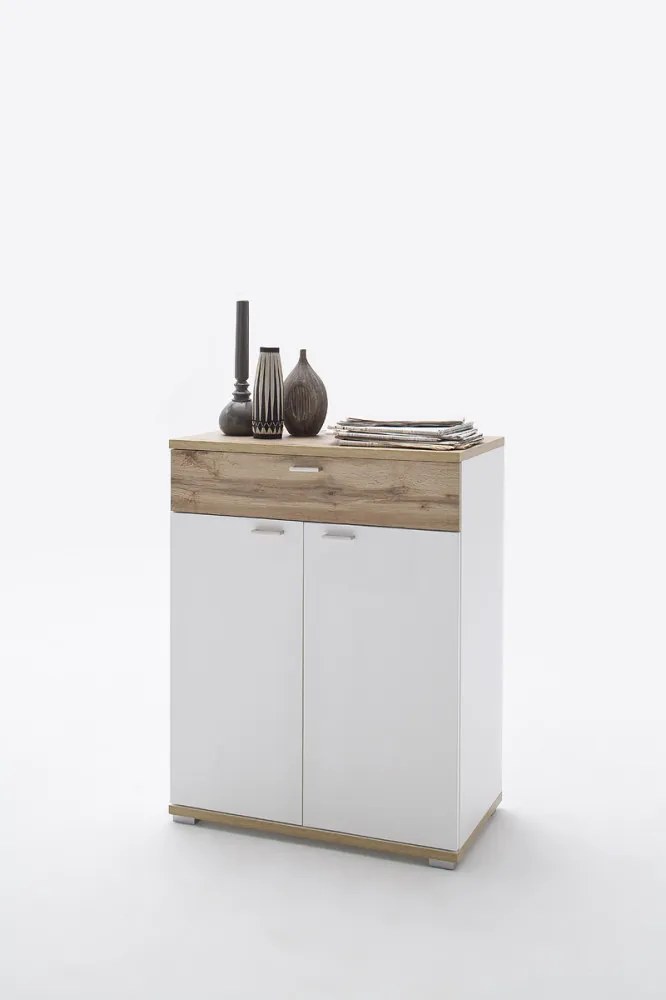 Nia komód wotan tölgy, fehér 74cm