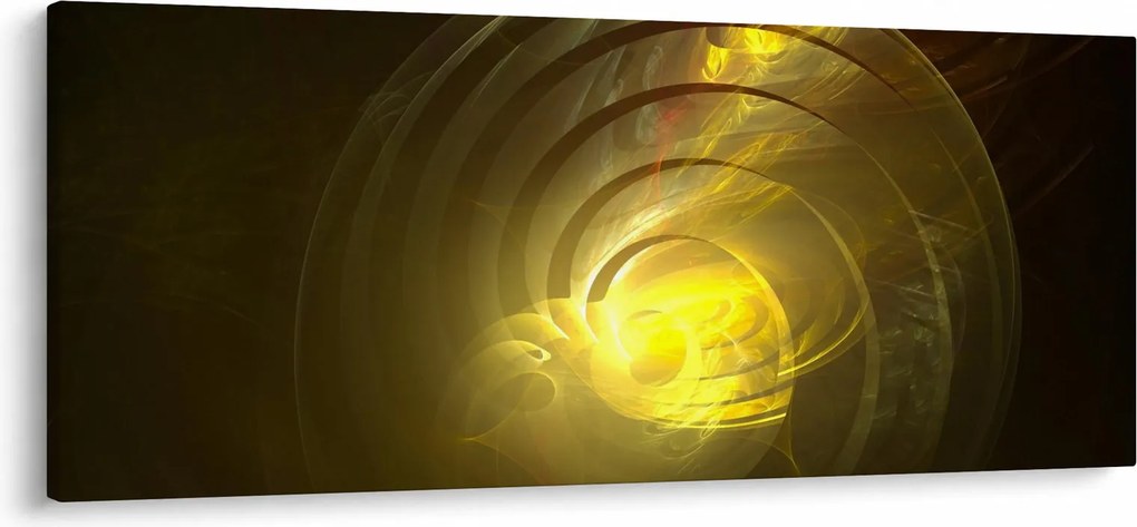 Sárga absztrakt spirál képe (120x50 cm)