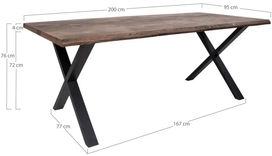 Toulon bővíthető étkezőasztal 200x95 cm füstös tölgy
