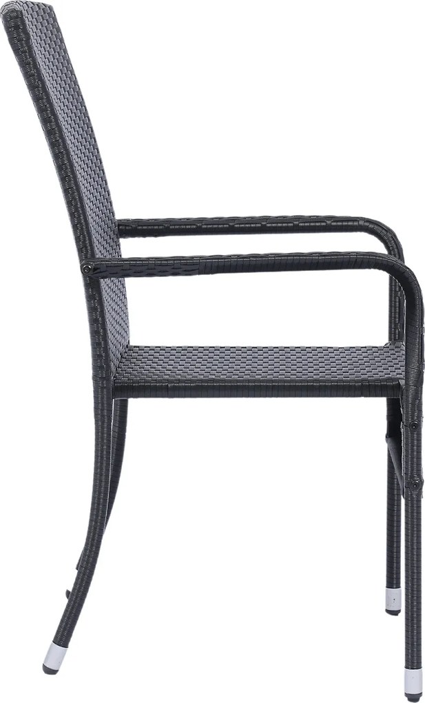 Juskys Rattan székek Yoro 2 db - fekete