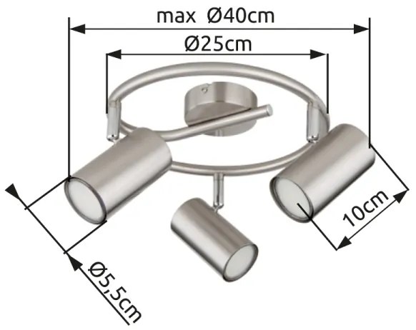 Globo 57914-3N - Spotlámpa ALLVI 3xGU10/25W/230V króm