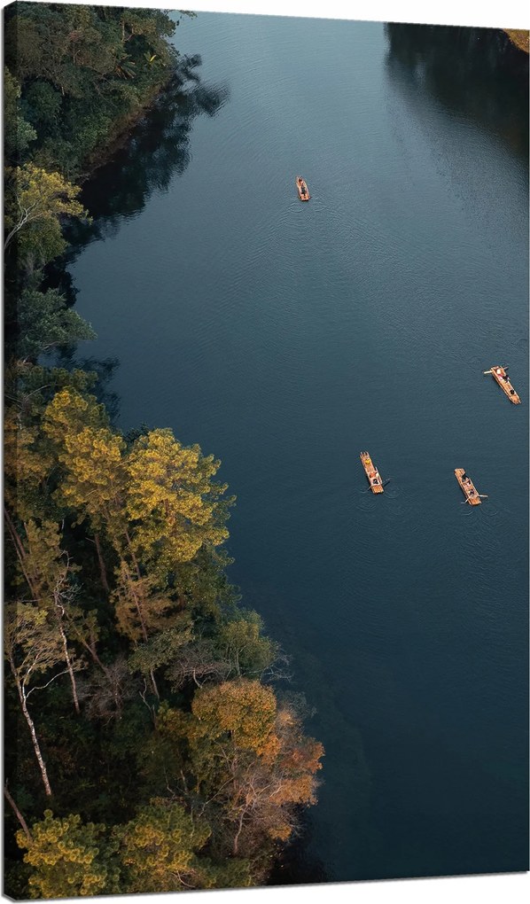 Vászonkép Kajakozás Erdő Folyó Természet 70x120 cm