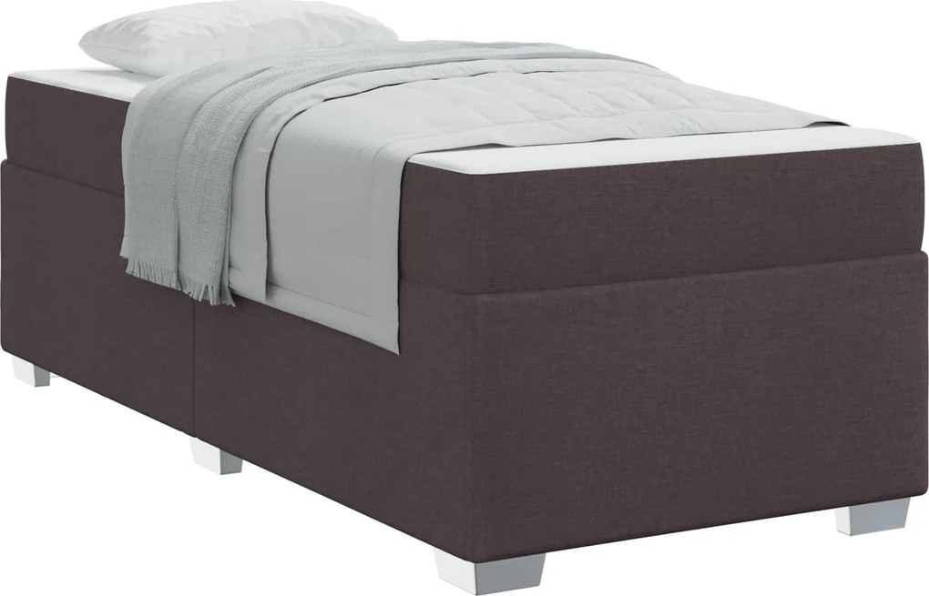 vidaXL Ágykeret matracmal Sötét Barna 80 x 200 cm szövet