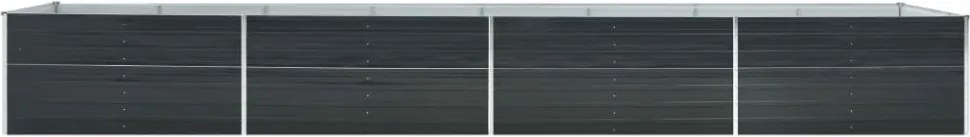 antracitszürke horganyzott acél kerti magaságyás 600x80x45 cm