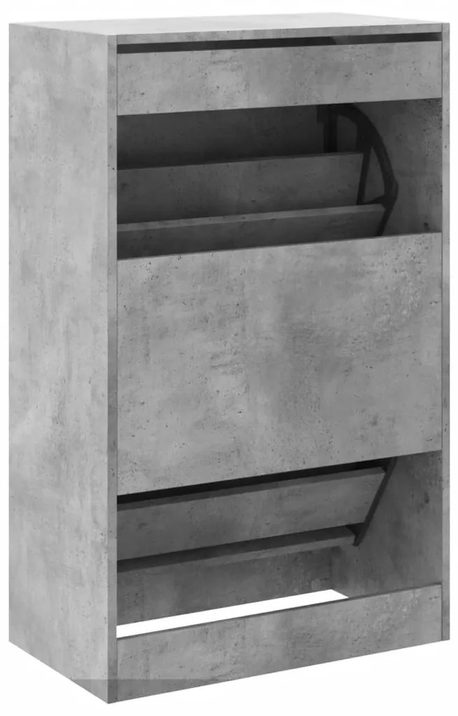 betonszürke szerelt fa cipőszekrény 60 x 34 x 96,5 cm