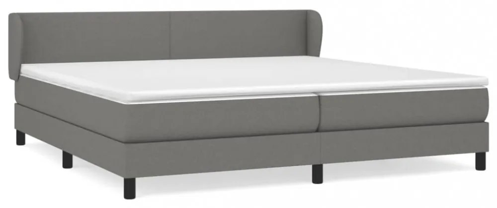 sötétszürke szövet rugós ágy matraccal 200 x 200 cm