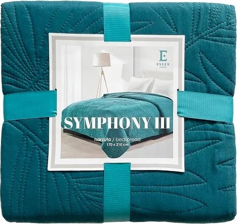 Türkiz steppelt ágytakaró 170x210 trópusi mintás