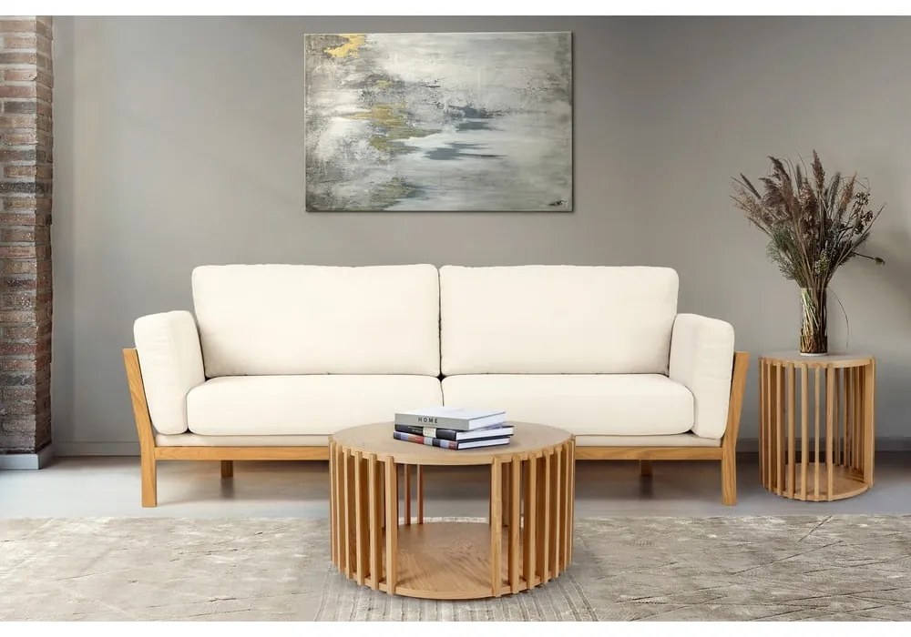 Drum tölgyfa dohányzóasztal, ø 83 cm - Woodman