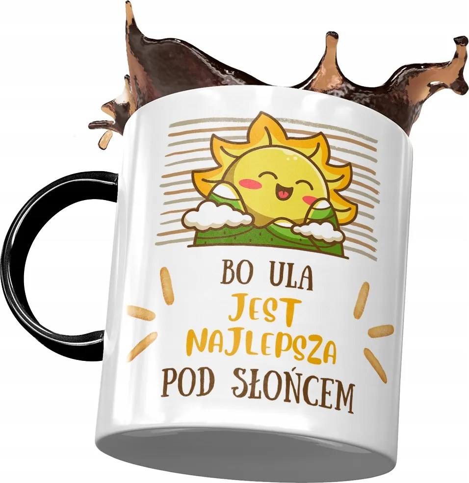 Fekete bögre Ursula Kaptár Barátnő Feleség Nyomtatott Fotóval