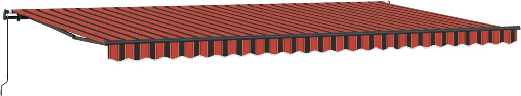 vidaXL Behúzható napellenző narancssárga és barna 600 × 300 cm