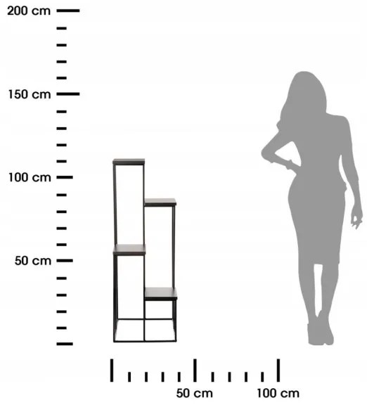 KASKADA virágtartó állvány 110x40 cm fekete