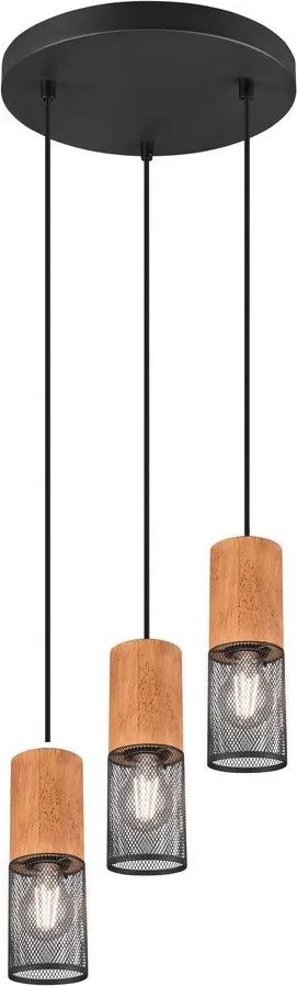 TRIO 304330332 TOSH Többágú Függesztett Lámpa Fekete E27 IP20