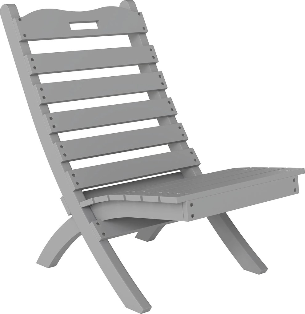 Outsunny Fa Kerti Szék Kültéri Szék Rácsos Kialakítással és Dőlt Háttámlával, 120 kg Teherbírás, Erkélyhez, Teraszra, 78x48x76 cm, Szürke | Aosom