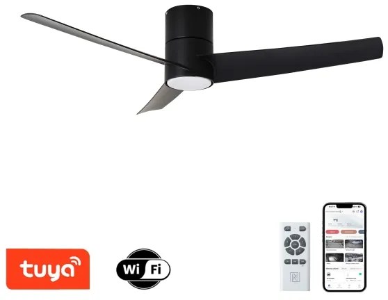 ZEVENTI - BARROSA LED/18W/230V mennyezeti ventilátor, Tuya Wi‑Fi + távirányító