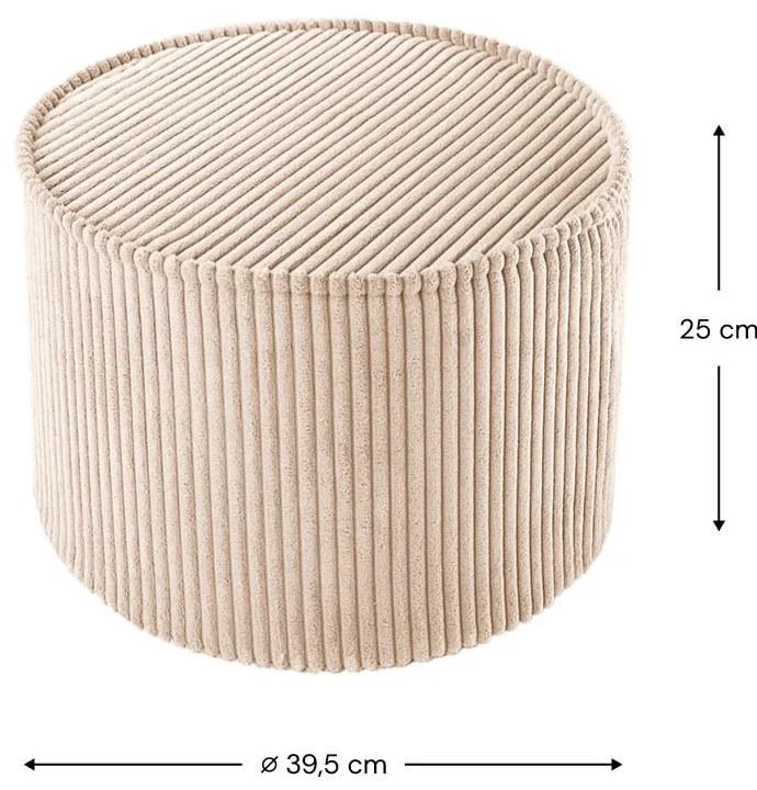 Világosbarna kordbársony gyerek puff – Wigiwama