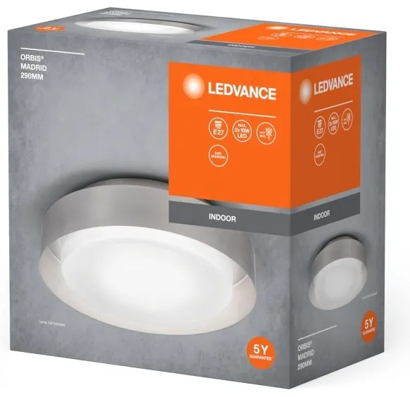 Ledvance - Mennyezeti lámpa ORBIS MADRID 2xE27/10W/230V matt króm