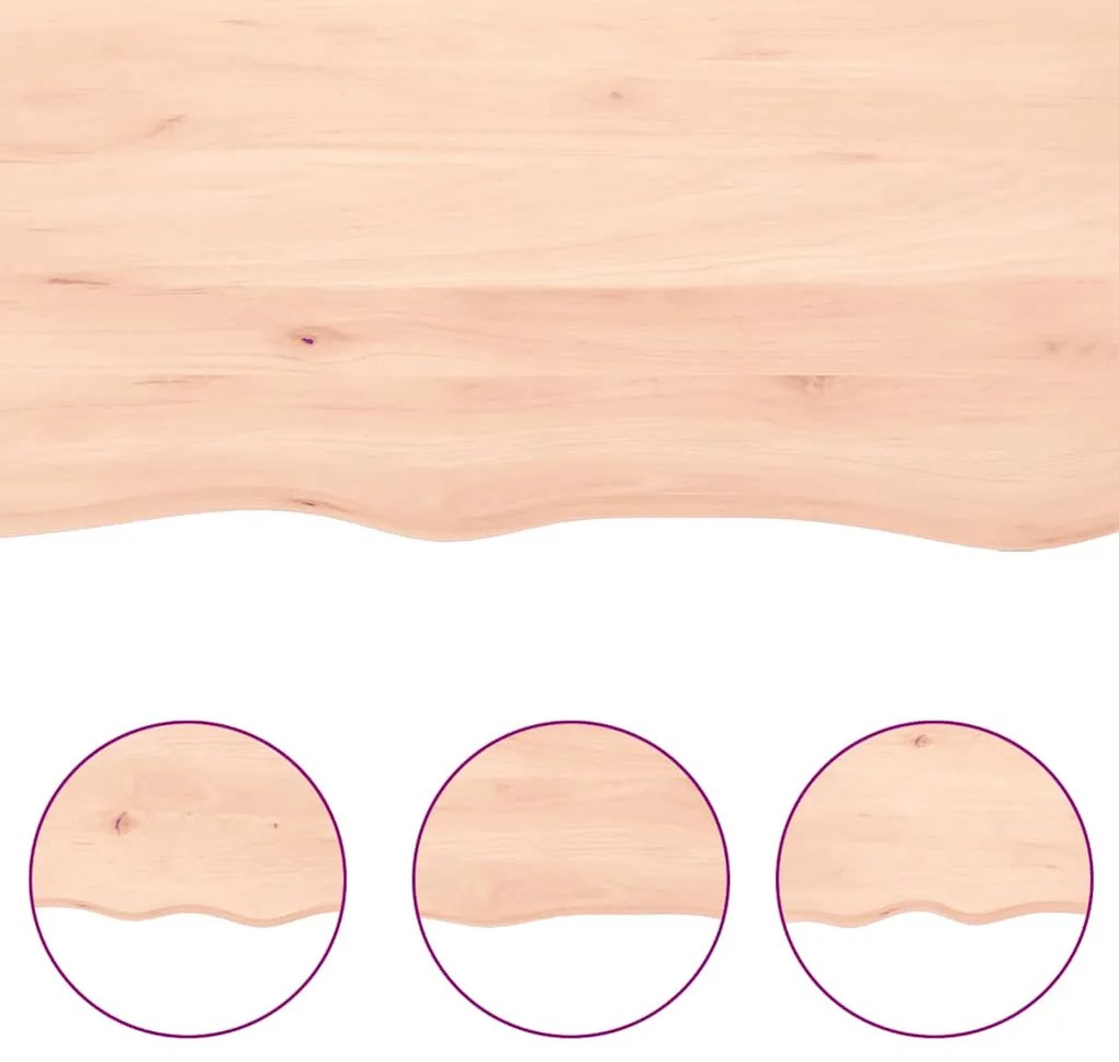 kezeletlen tömör fa asztallap 120x40x(2-4) cm