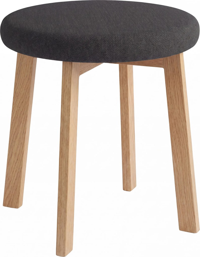 MAZZONI EXPORT Kerek ZOI ülőke Fekete (Storm 100) / tölgyfa váz
