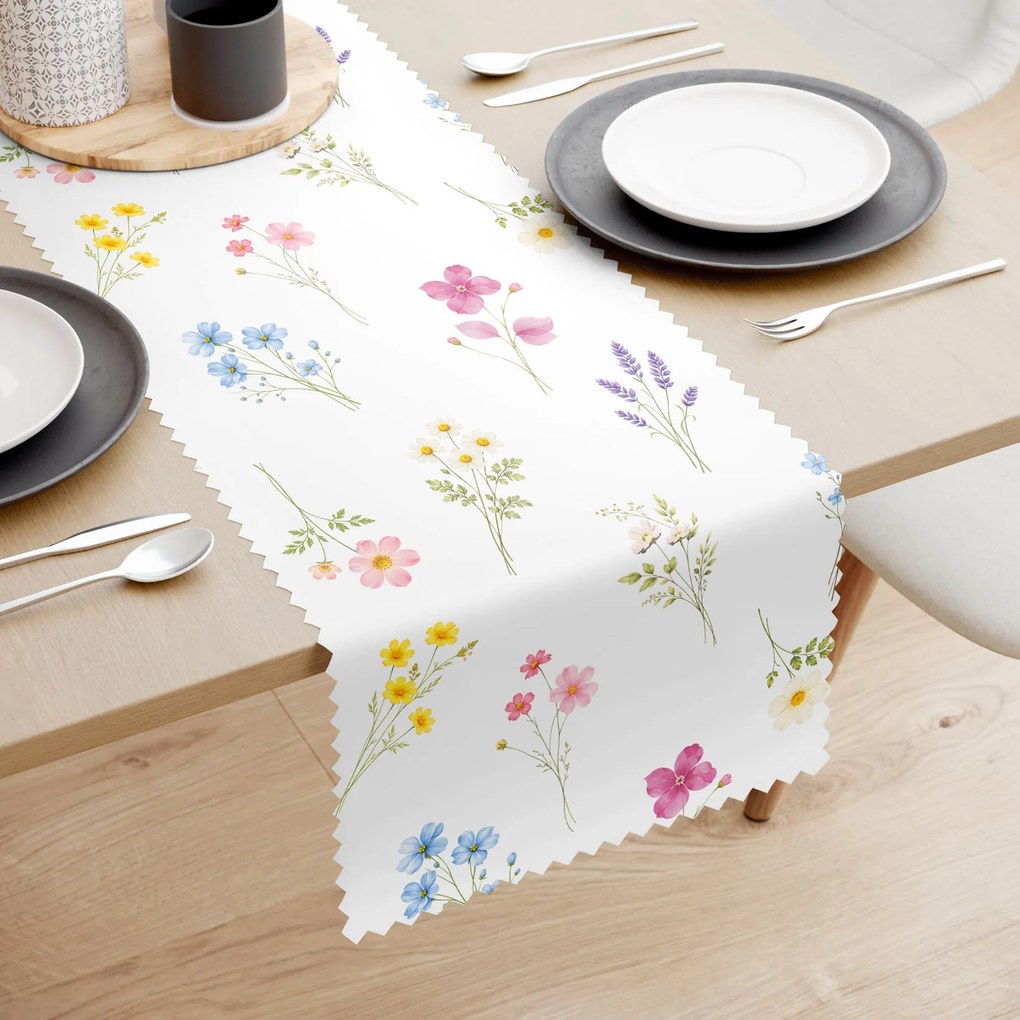 Goldea teflonbevonatú asztali futó - virágoskert 50x180 cm