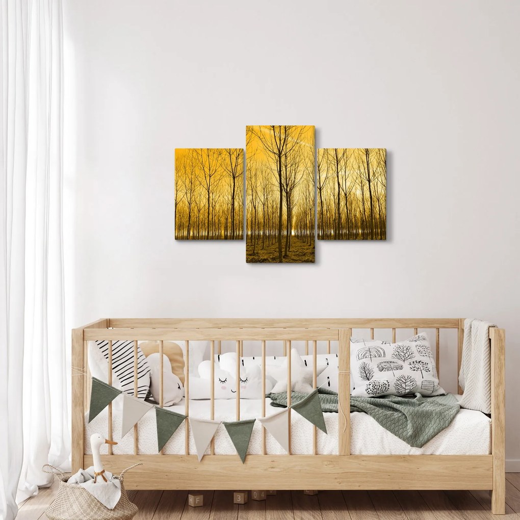 Egy erdő naplementekor képe (90x60 cm)
