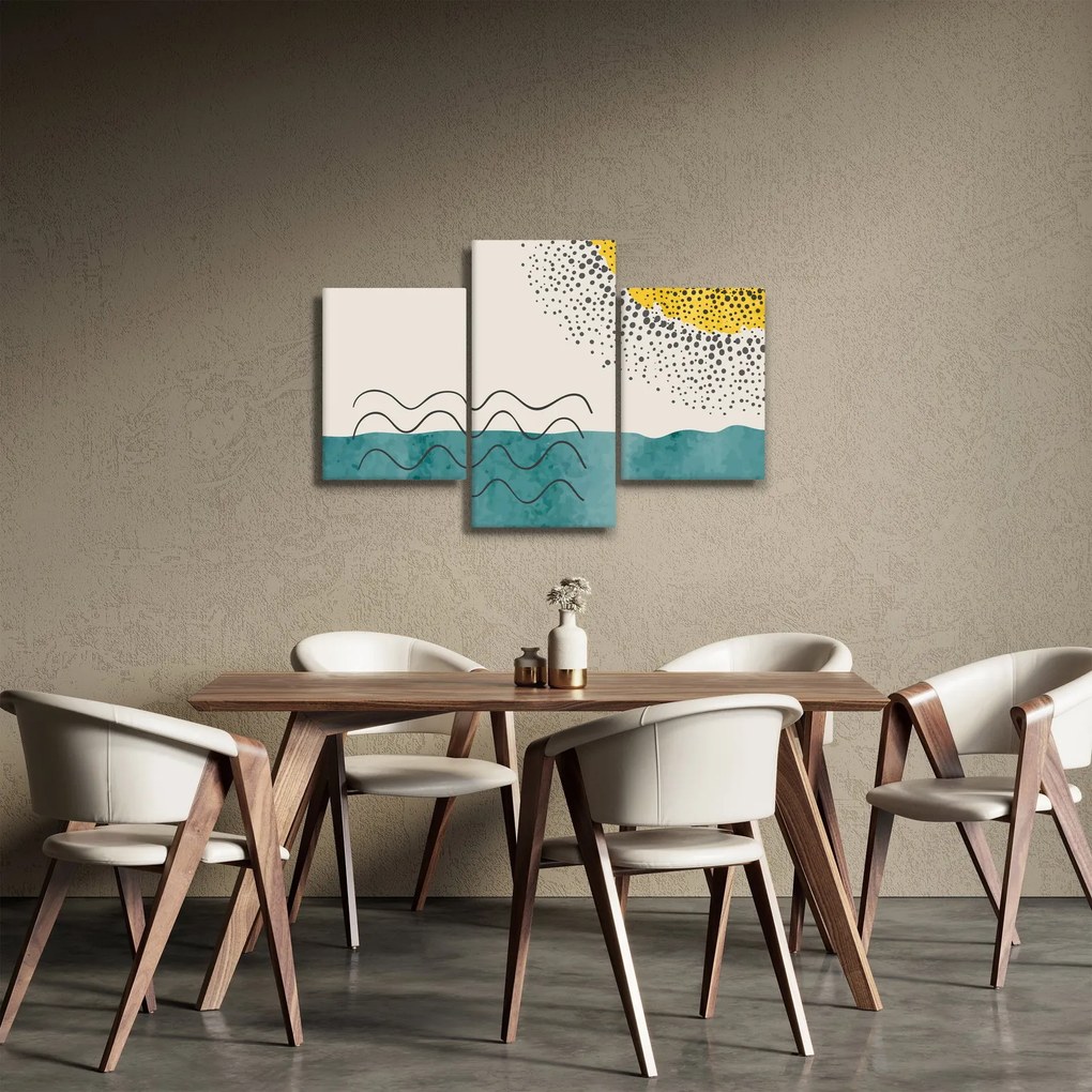 Kép - Absztrakt festmény a strandról N⁰1 (90x60 cm)