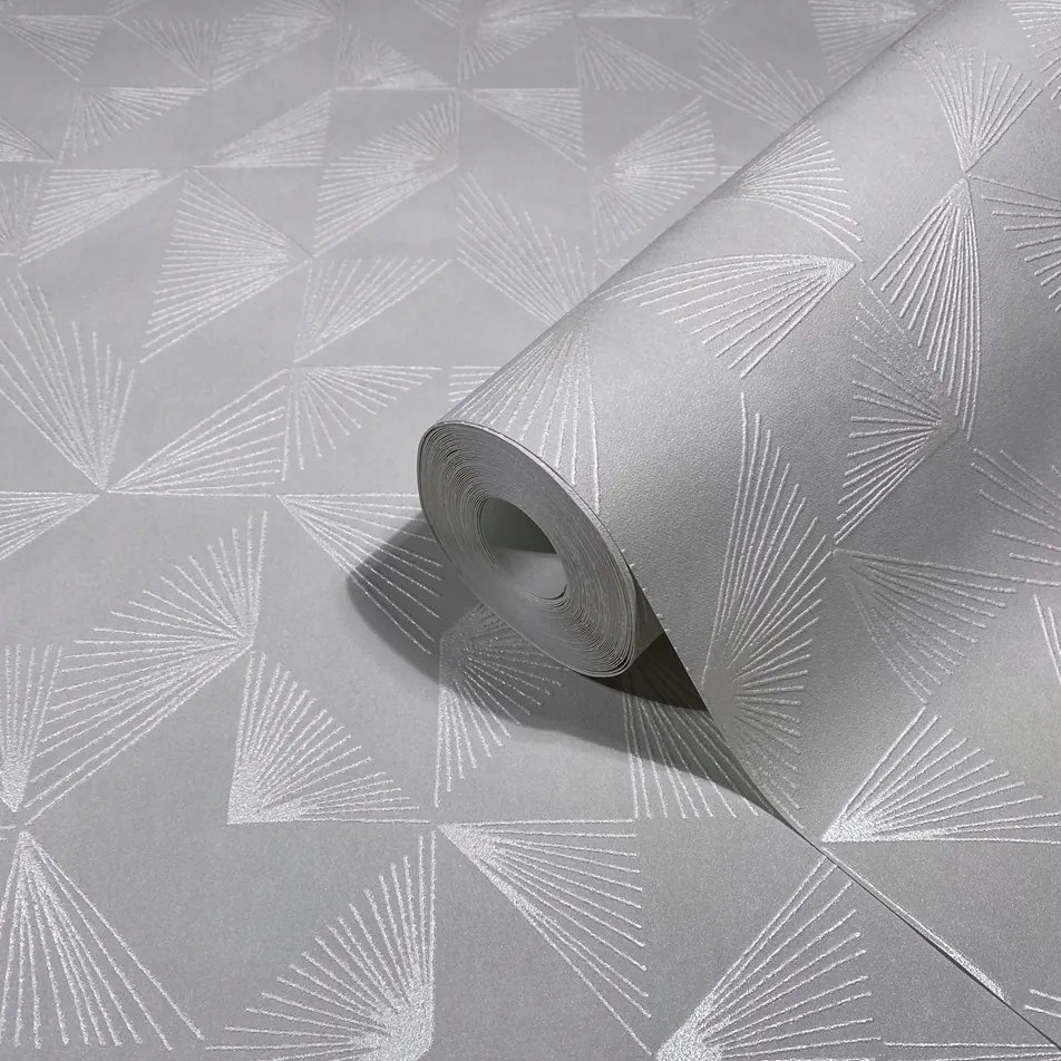 Szürke tapéta geometriai mintával modern tapéta