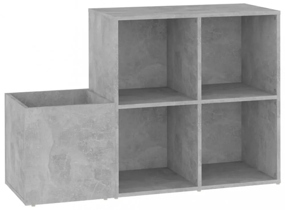 betonszürke szerelt fa előszobai cipősszekrény 105x35,5x70 cm