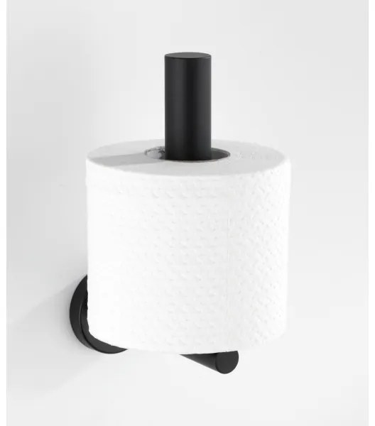WENKO 24262100-WC-papírtartó BOSIO BLACK 8x18 cm rozsdamentes acél/ezüstszínű