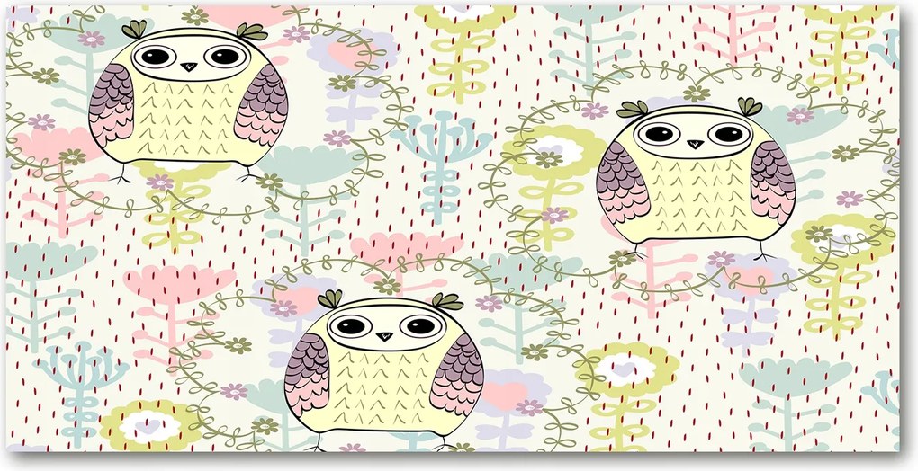 Fotó vászonkép edzett üveg Baglyok 140x70