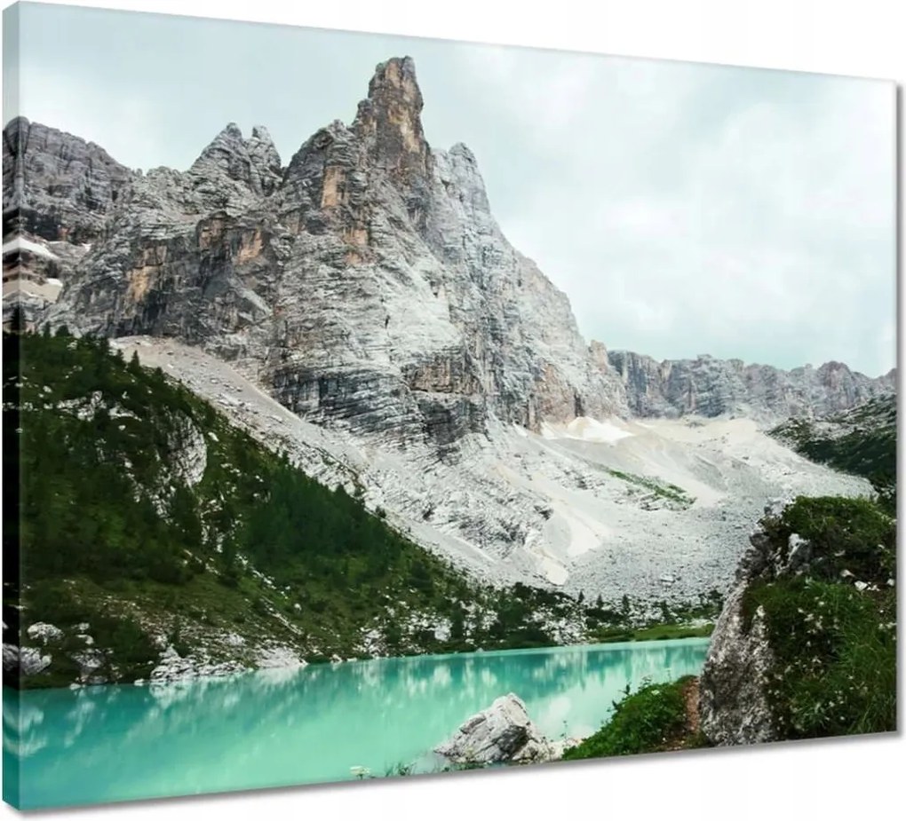 Vászonkép 50x40 Türkiz víz a hegyekben