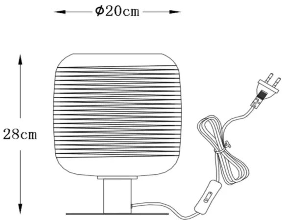 Lucide 70583/01/11 - Asztali lámpa ERYN 1xE27/60W/230V