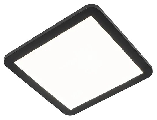 Mennyezeti lámpa fekete 30 cm beépített LED-del 3 fokozatú fényerő-szabályozóval IP44 - Steve