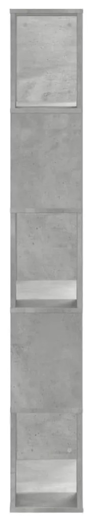 5 szintes betonszürke szerelt fa könyvespolc 80,5x23,5x162,5 cm
