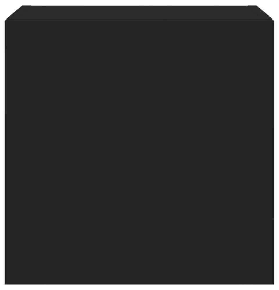 2 db fekete fali TV-szekrény LED-világítással 40,5x35x40 cm
