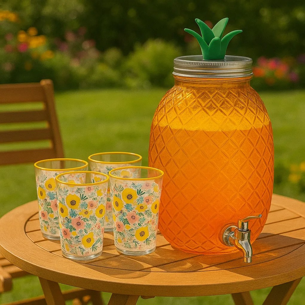 Flowers & Fruits 4 db-os pohárkészlet 510ml , sárga