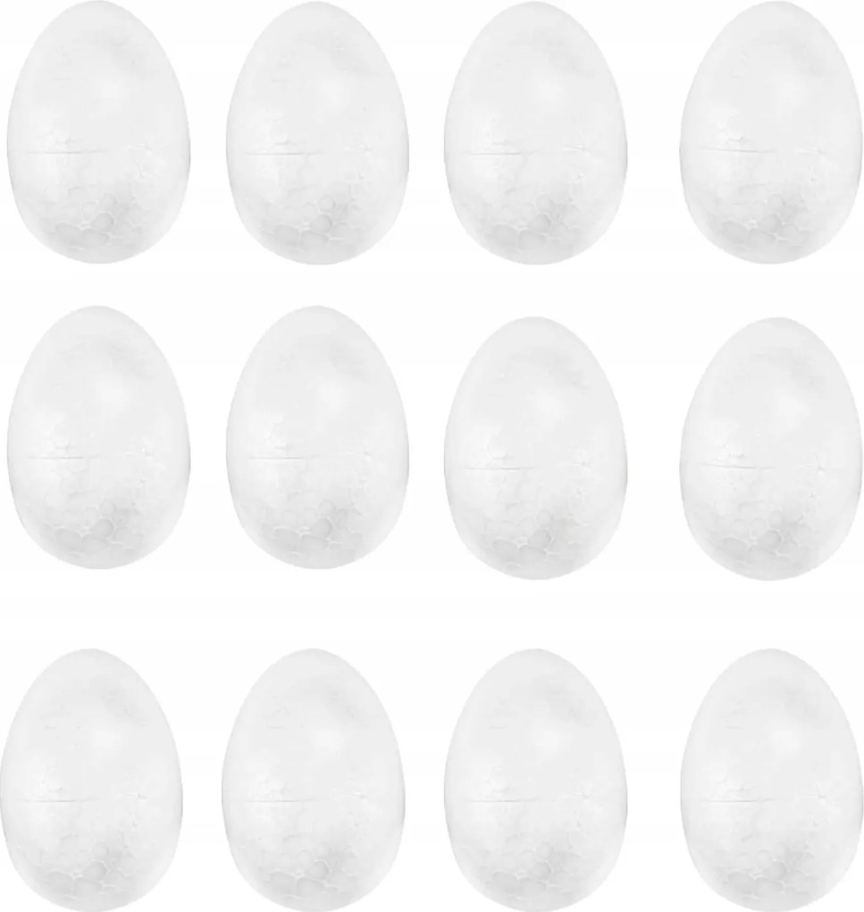 Styropor tojások 6 cm 12 db Szett Húsvéti Fehér Styropor Tojások