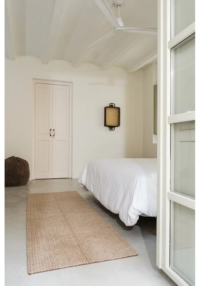 Natúr színű mosható-kézi szövésű gyapjú futószőnyeg 80x230 cm Unexpected Wool – Lorena Canals