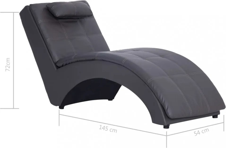 Szürke műbőr dívány párnával