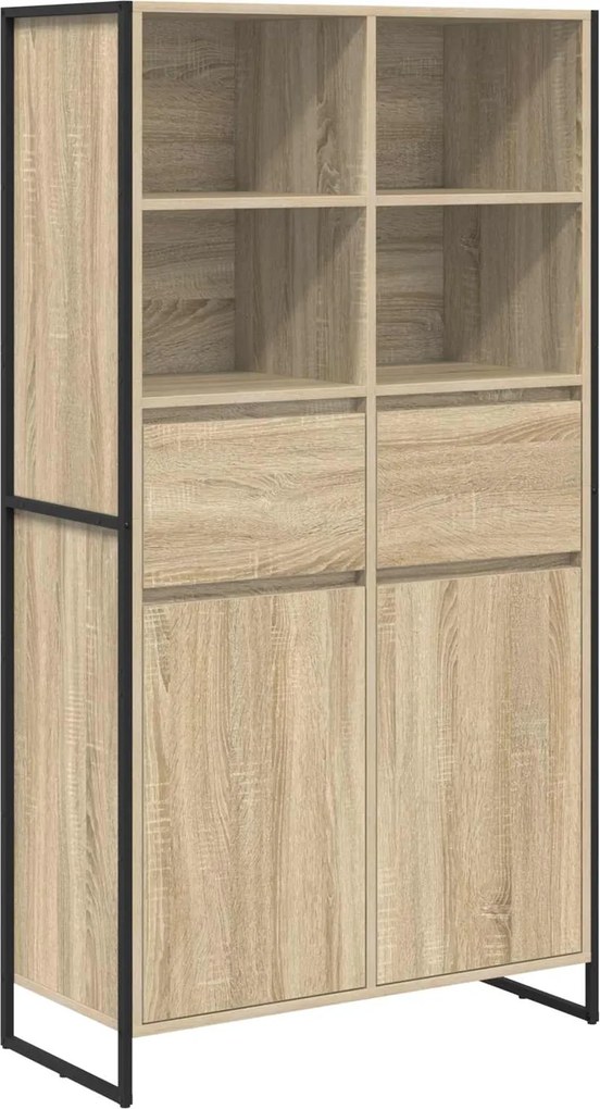 vidaXL Széf fiókkal 2 pcs Sonoma 81 x 36 x 150.5 cm Faanyag