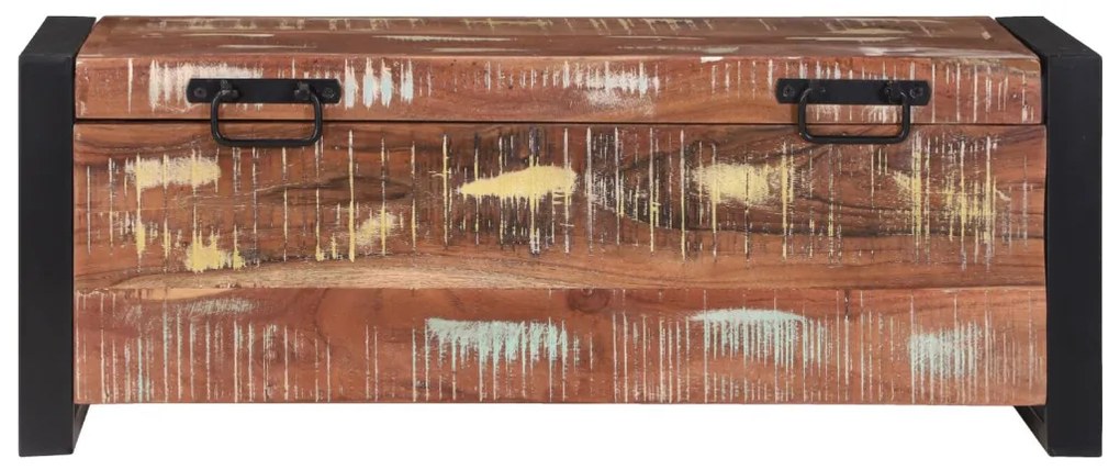 Tároló ládák 80x30x30cm Tömör Újrahasznosított Fa és Fém