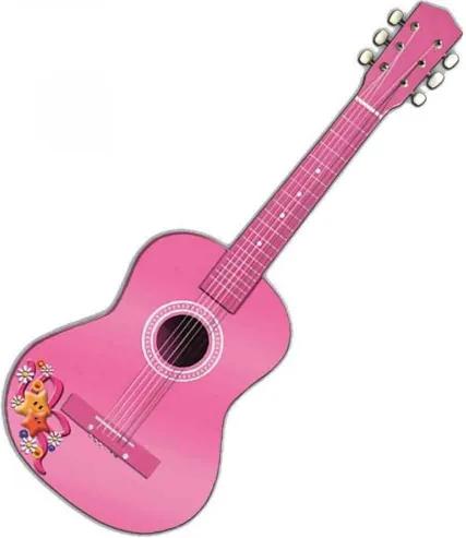 REIG Madera Játék fa gitár gyerekeknek 75 cm - Rózsaszín