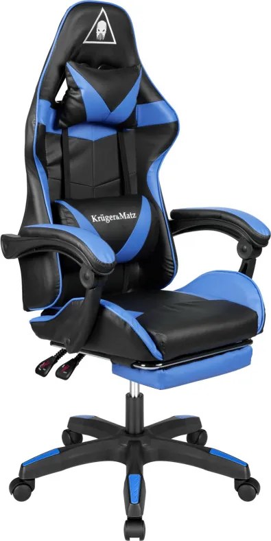 Kruger&Matz Warrior GX-150 játékszék fekete és kék színben