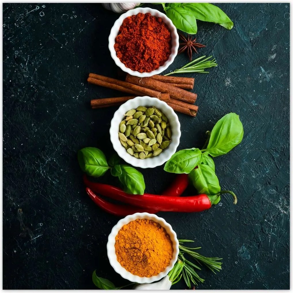 Poszterek 70x70 Színes fűszerek szett