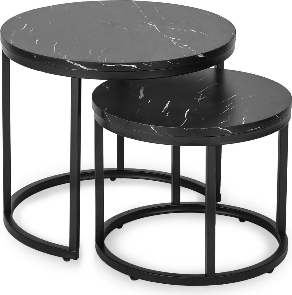 Zestaw Stolików MAURO Czarny márvány