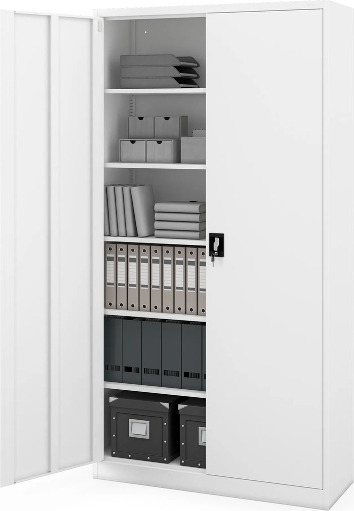 Fém irodai szekrény fehér JAN II H2200 1150 x 2200 x 400 mm