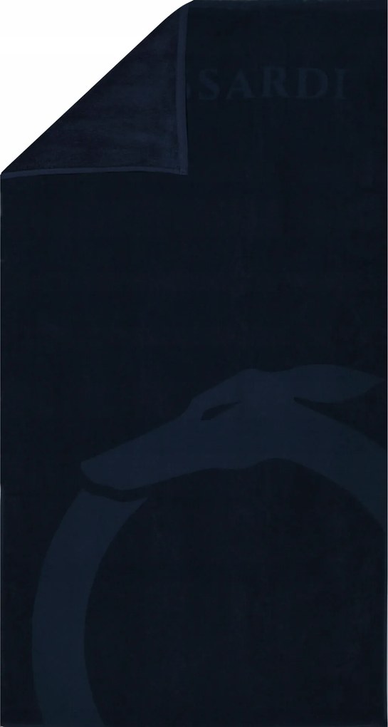 Trussardi Strandtörölköző TRU2MTW01 Navy nagy fürdőlepedő sötétkék