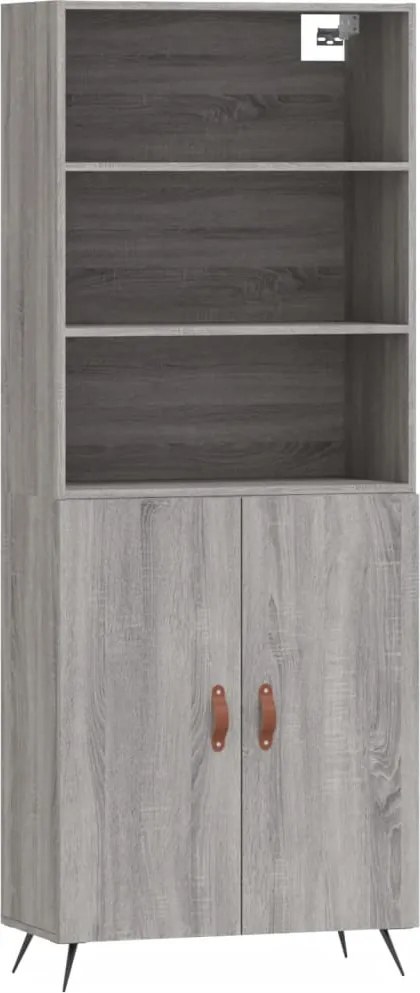 vidaXL szürke sonoma szerelt fa magasszekrény 69,5 x 34 x 180 cm