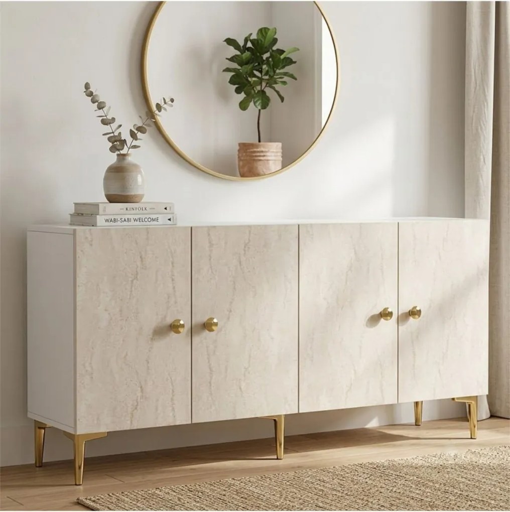 Simple 180 - White, Travertine