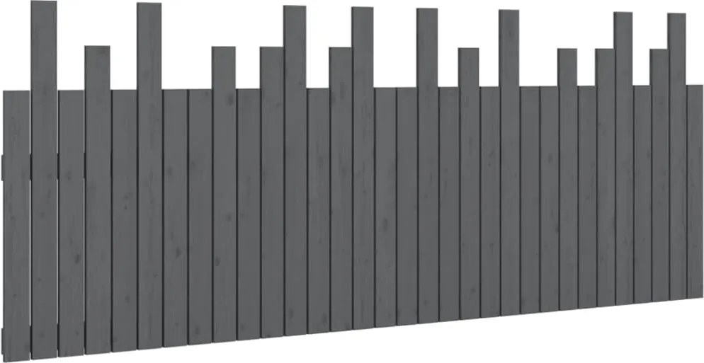 vidaXL szürke tömör fenyőfa fali fejtámla 204 x 3 x 80 cm
